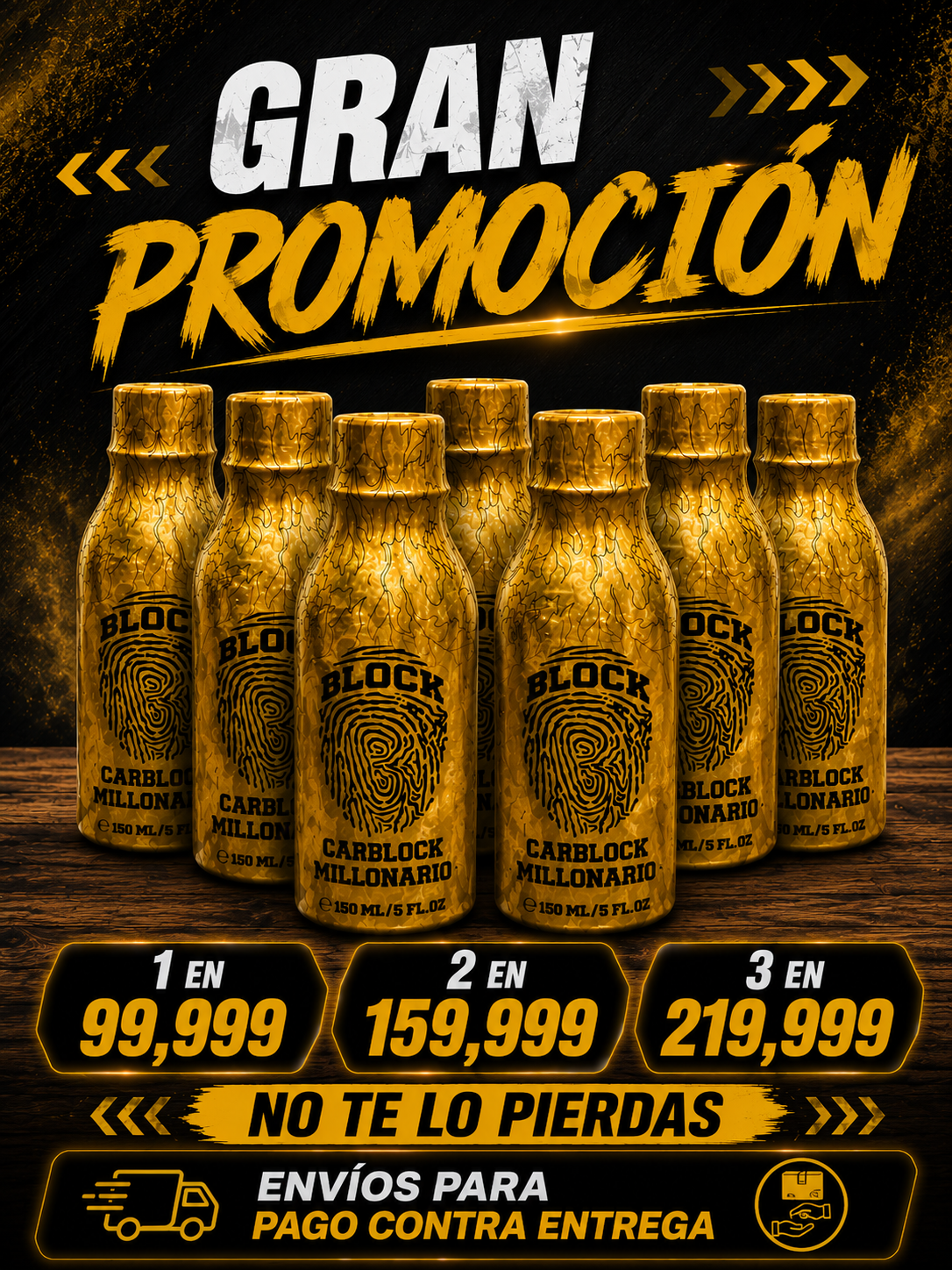 Promoción Car Block Carblock Millonario de 150 ml