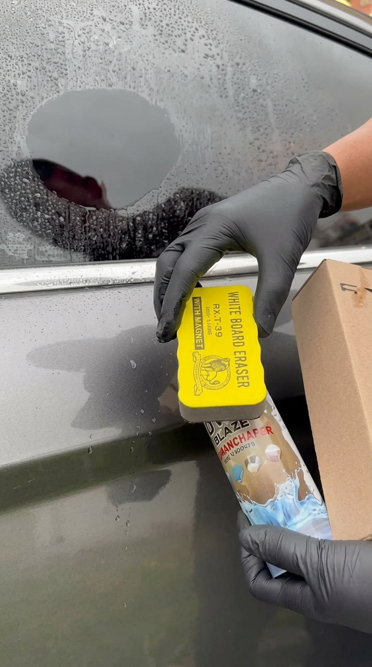Aplicando Power Glaze sobre vidrio de auto